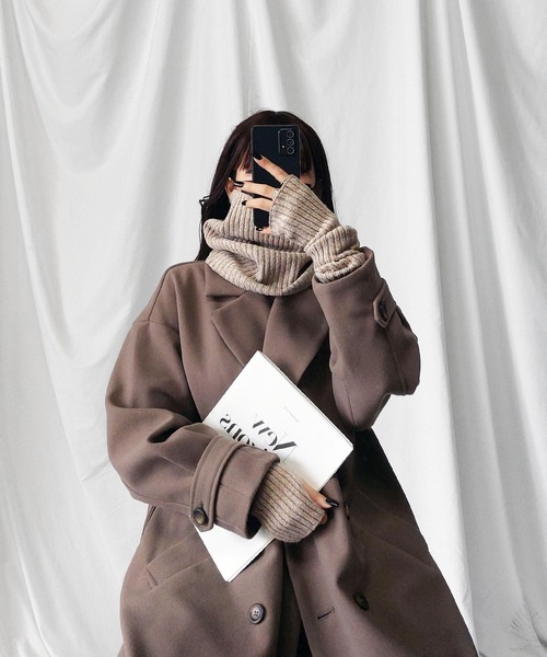 me+em select（ミームセレクト）の「【 セットアイテム 】リブニットネックウォーマー×アームウォーマー  ２点セット（アームカバー・レディース・ベージュ/ブラック/アイボリー・FREE）」の17枚目の写真