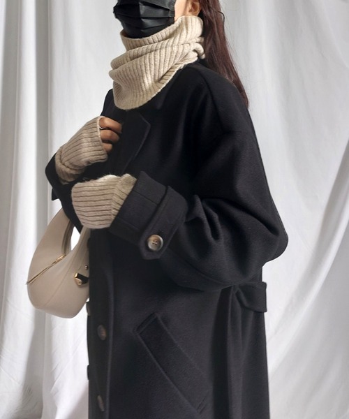 me+em select（ミームセレクト）の「【 セットアイテム 】リブニットネックウォーマー×アームウォーマー  ２点セット（アームカバー・レディース・ベージュ/ブラック/アイボリー・FREE）」の11枚目の写真