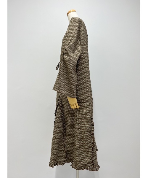 JUMELLE（ジュメロ）の「【人と差がつく】チェックアンリーワンピ（ワンピース・レディース・ネイビー/グリーン・FREE）」の4枚目の写真