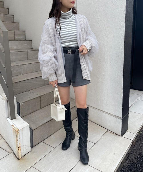 one after another NICE CLAUP(ワンアフターアナザーナイスクラップ)の「【ガチャベルトがセット】ダイバーショートパンツ(その他パンツ・レディース・グレー/ブラック系その他/ブラック・FREE)」の10枚目の写真