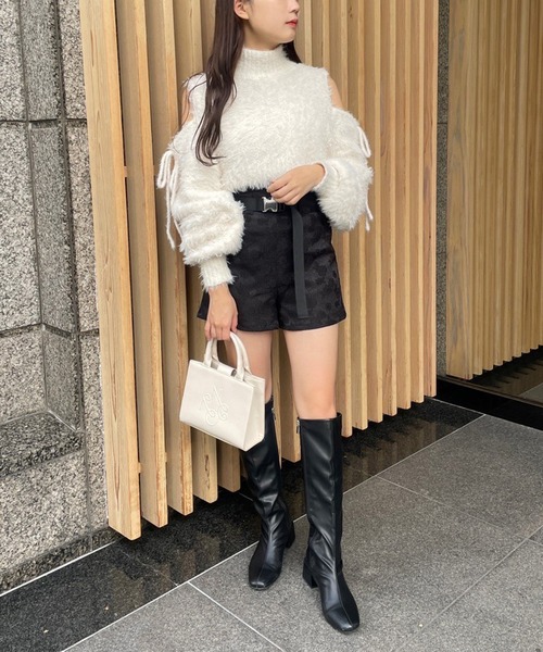 one after another NICE CLAUP(ワンアフターアナザーナイスクラップ)の「【ガチャベルトがセット】ダイバーショートパンツ(その他パンツ・レディース・グレー/ブラック系その他/ブラック・FREE)」の17枚目の写真