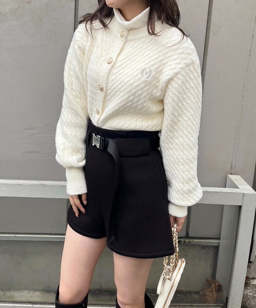 one after another NICE CLAUP(ワンアフターアナザーナイスクラップ)の「【ガチャベルトがセット】ダイバーショートパンツ(その他パンツ・レディース・グレー/ブラック系その他/ブラック・FREE)」の5枚目の写真