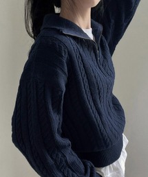 Dita Muaj.（ディータムアージュ）の「ハーフジップケーブルニットトップス（ニット/セーター）」