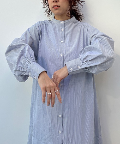 y/m by misato(イムバイミサト)の「ストライプマーメイドワンピース(ワンピース・レディース・グレー/ブルー・FREE)」の12枚目の写真