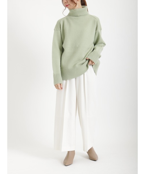 Te chichi（テチチ）の「タートルネックニット（ニット/セーター・レディース・ブラック/イエロー/ミント・ﾌﾘ-）」の7枚目の写真