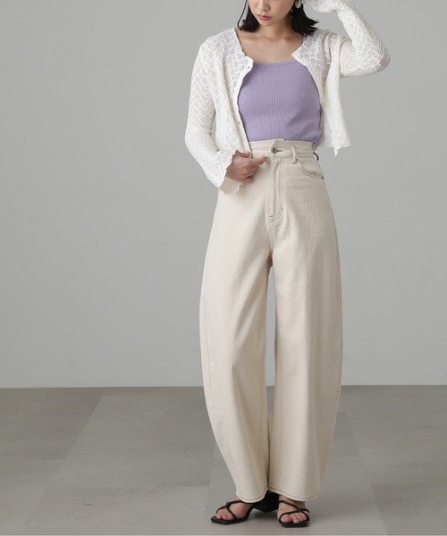 FREE'S MART(フリーズマート)の「デニムエッグパンツ(デニムパンツ・レディース・インディゴブルー/キナリ/ベージュ/ブラック・マルチサイズ)」の10枚目の写真