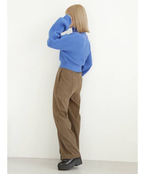 MURUA（ムルーア）の「パターンMIXハーフZIPニット（ニット/セーター・レディース・アイボリー/ブルー/ブラック・FREE）」の8枚目の写真