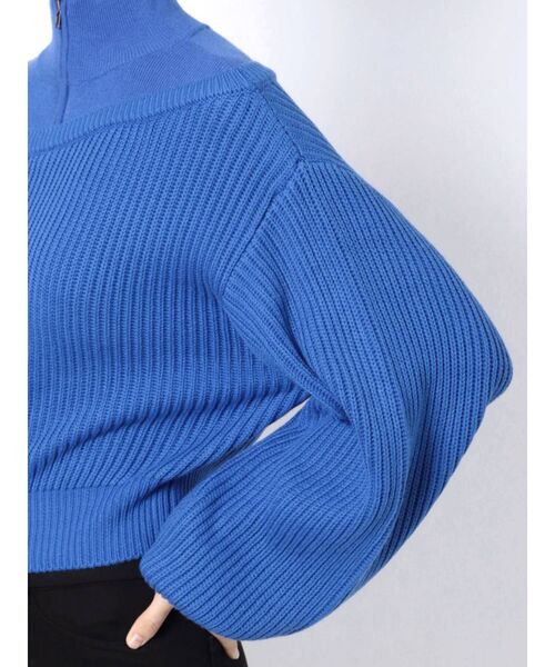 MURUA（ムルーア）の「パターンMIXハーフZIPニット（ニット/セーター・レディース・アイボリー/ブルー/ブラック・FREE）」の22枚目の写真