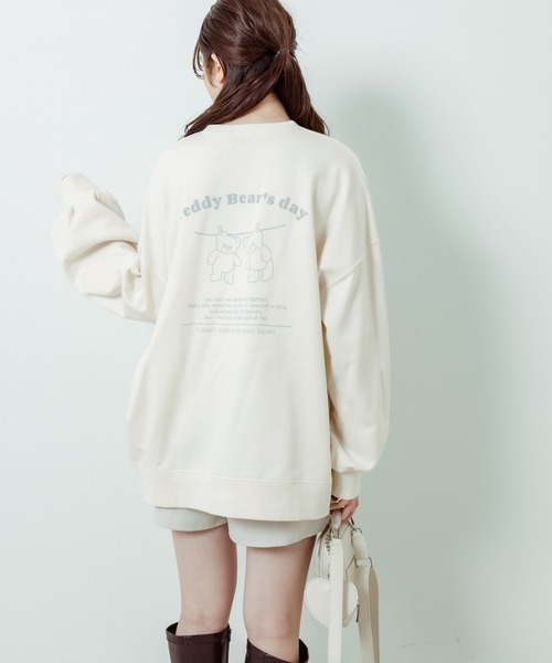 OLIVE des OLIVE（オリーブデオリーブ）の「【WEB限定カラー有】バックプリントチュニックスウェット（スウェット・レディース・ミント/オートミール/ホワイト/ピンク/オフホワイト・FREE）」の19枚目の写真