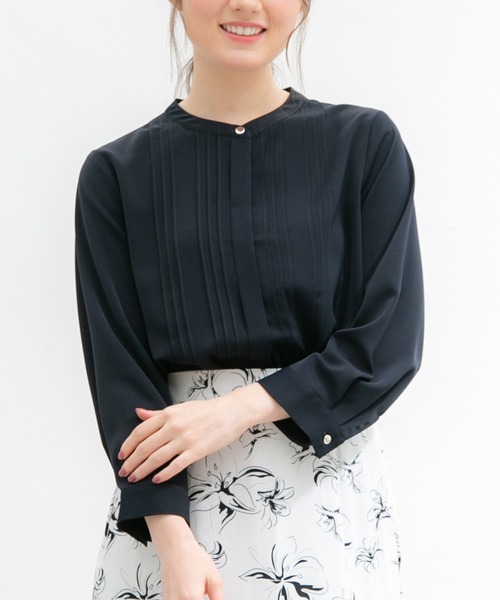 Honeys（ハニーズ）の「ピンタックブラウス（シャツ/ブラウス・レディース・ホワイト/グリーン/ライトグレー/ネイビー/オレンジ系その他・S/M/L/LL/3L）」の4枚目の写真