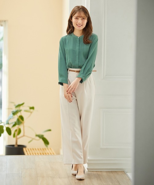 Honeys（ハニーズ）の「ピンタックブラウス（シャツ/ブラウス・レディース・ホワイト/グリーン/ライトグレー/ネイビー/オレンジ系その他・S/M/L/LL/3L）」の19枚目の写真