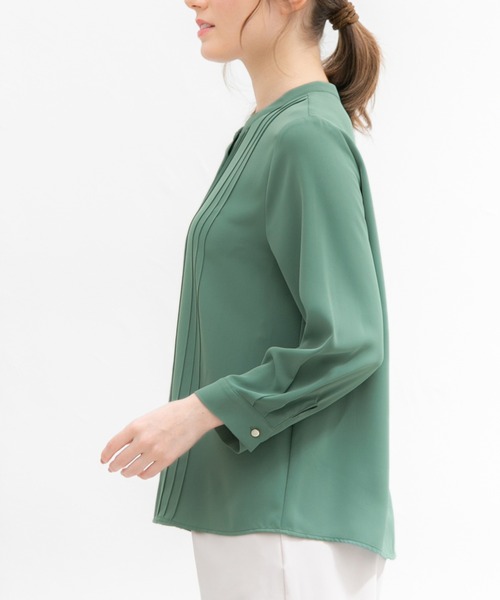 Honeys（ハニーズ）の「ピンタックブラウス（シャツ/ブラウス・レディース・ホワイト/グリーン/ライトグレー/ネイビー/オレンジ系その他・S/M/L/LL/3L）」の17枚目の写真