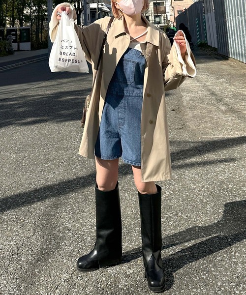 w closet(ダブルクローゼット)の「【Alley】デニムプリントミニサロペット(サロペット/オーバーオール・レディース・サックスブルー/ブルー・FREE)」の18枚目の写真