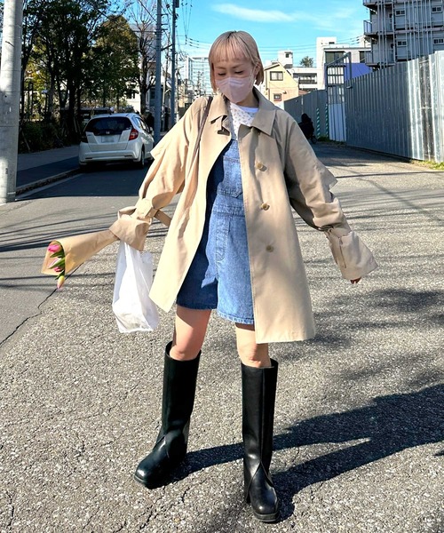 w closet(ダブルクローゼット)の「【Alley】デニムプリントミニサロペット(サロペット/オーバーオール・レディース・サックスブルー/ブルー・FREE)」の21枚目の写真