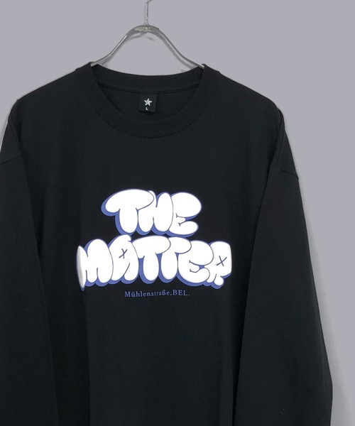 TRAP/U (トラップユー)の「POPロゴ 発砲プリント / クルーネック ロンT(Tシャツ/カットソー・メンズ・ブラック/ホワイト/グレイッシュブルー・M/L)」の3枚目の写真