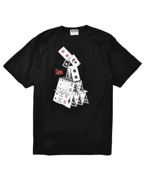 DOUBLE STEAL(ダブルスティール)の「トランプタワー ヘビーウェイトTシャツ(Tシャツ/カットソー・メンズ・ホワイト/ライトブルー/ブラック・MEDIUM/XX-LARGE/LARGE/X-LARGE)」の2枚目の写真