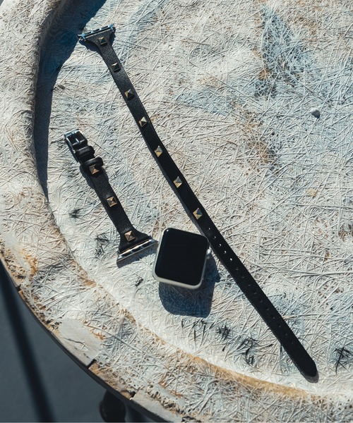 zandy(ズィーアンドワイ)の「zandy /ズィー・アンド・ワイ Apple Watch バンド スタッズ 二重巻き PUレザー ダブルループ アップルウォッチベルト ユニセックス【スタッズ二重巻バンド】//// leather4(デジタル腕時計・メンズ・ブラック×シルバー/シルバー/ベージュ/ブラック×ゴールド/ピンク/グリーン・S/M)」の9枚目の写真