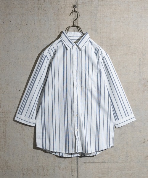 JOHN'S CLOSET(ジョンズクローゼット)の「【a】パナマ 七分袖 レギュラーシャツ(シャツ/ブラウス・メンズ・ミント/ホワイト/ホワイト系その他2/ホワイト系その他/ネイビー系1/ベージュ/ピンク/ネイビー系2/ネイビー・LARGE/MEDIUM)」の4枚目の写真
