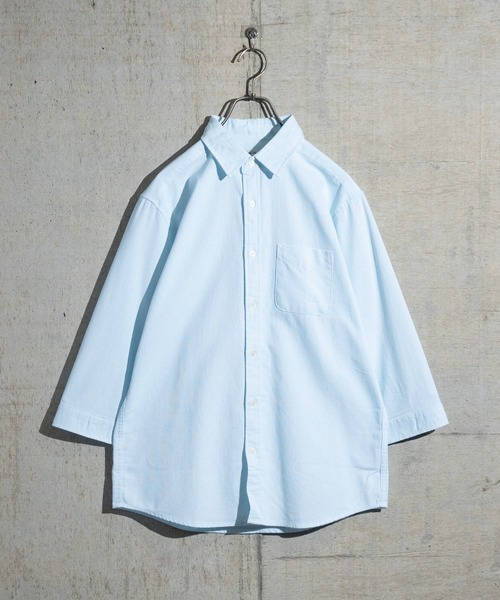 JOHN'S CLOSET(ジョンズクローゼット)の「【a】パナマ 七分袖 レギュラーシャツ(シャツ/ブラウス・メンズ・ミント/ホワイト/ホワイト系その他2/ホワイト系その他/ネイビー系1/ベージュ/ピンク/ネイビー系2/ネイビー・LARGE/MEDIUM)」の1枚目の写真