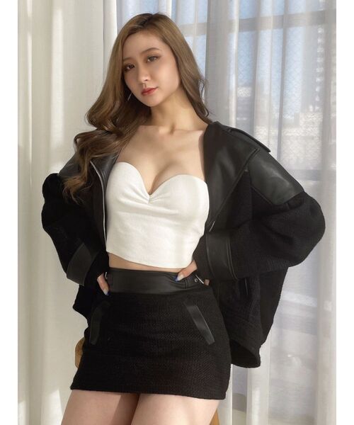 GYDA(ジェイダ)の「【セットアップ着用可】Spring Tweed スカートライクショートパンツ(スカート・レディース・アイボリー/ブラック・MEDIUM/SMALL)」の10枚目の写真