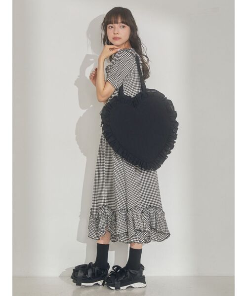 merry jenny（メリージェニー）の「ハートフリルトート（トートバッグ・レディース・オフホワイト/ブラック・FREE）」の13枚目の写真