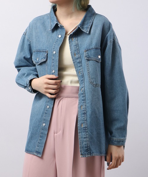 Blasty（ブラスティー）の「BLASTY デニムシャツ（シャツ/ブラウス・レディース・ライトインディゴブルー・F）」の6枚目の写真