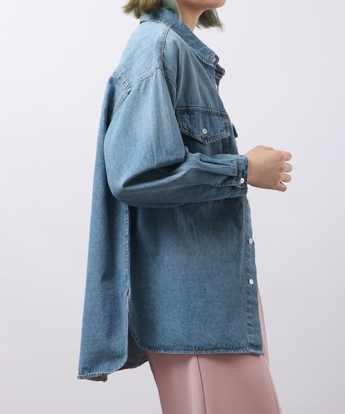 Blasty（ブラスティー）の「BLASTY デニムシャツ（シャツ/ブラウス・レディース・ライトインディゴブルー・F）」の3枚目の写真