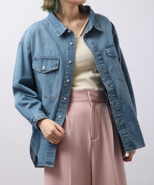 Blasty（ブラスティー）の「BLASTY デニムシャツ（シャツ/ブラウス・レディース・ライトインディゴブルー・F）」の4枚目の写真