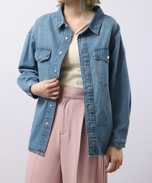Blasty（ブラスティー）の「BLASTY デニムシャツ（シャツ/ブラウス・レディース・ライトインディゴブルー・F）」の11枚目の写真