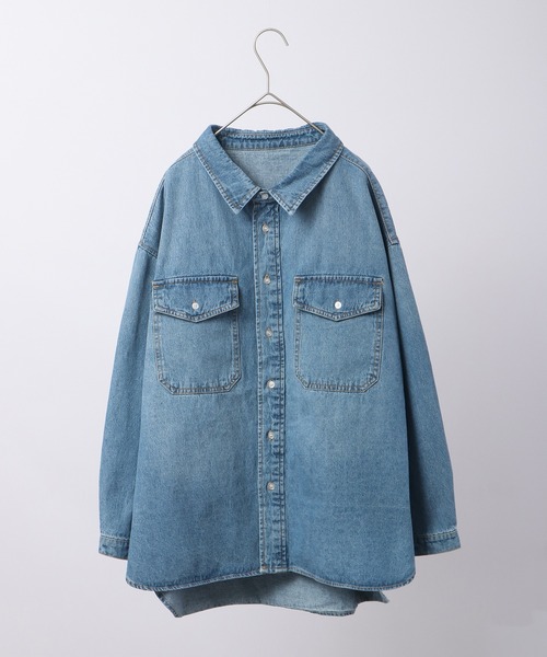 Blasty（ブラスティー）の「BLASTY デニムシャツ（シャツ/ブラウス・レディース・ライトインディゴブルー・F）」の12枚目の写真