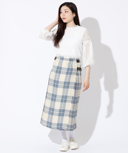 O'NEIL of DUBLIN(オニールオブダブリン)の「O'NEIL OF DUBLIN オニールオブダブリン リネン100%キルトスカート ロング 80cm Wワイドベルト(スカート・レディース・レッド/グリーン系その他/オレンジ/マスタード/グリーン系その他2/パープル/ベージュ/ブラック/ブラック×ブルー/ブルー/グリーン系その他3/ライトブルー/グレイッシュブルー/グレイッシュベージュ/スカイブルー/ブルー系その他/ネイビー・6/8/10)」の14枚目の写真