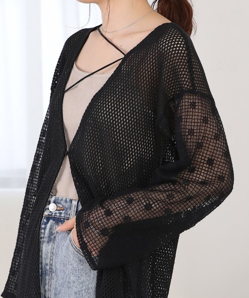 Bab(バブ)の「前後2WAYメッシュレースブラウス(シャツ/ブラウス・レディース・ブラック/ホワイト系その他・M)」の1枚目の写真