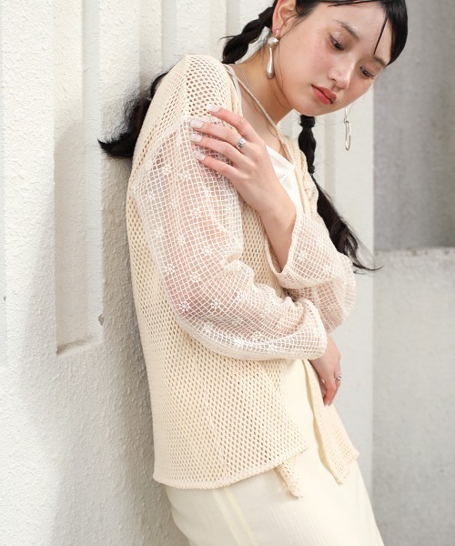 Bab(バブ)の「前後2WAYメッシュレースブラウス(シャツ/ブラウス・レディース・ブラック/ホワイト系その他・M)」の20枚目の写真