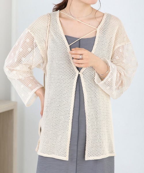 Bab(バブ)の「前後2WAYメッシュレースブラウス(シャツ/ブラウス・レディース・ブラック/ホワイト系その他・M)」の9枚目の写真