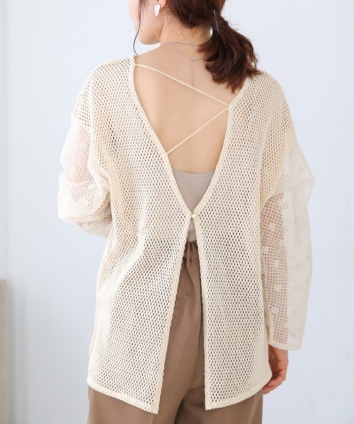 Bab(バブ)の「前後2WAYメッシュレースブラウス(シャツ/ブラウス・レディース・ブラック/ホワイト系その他・M)」の10枚目の写真