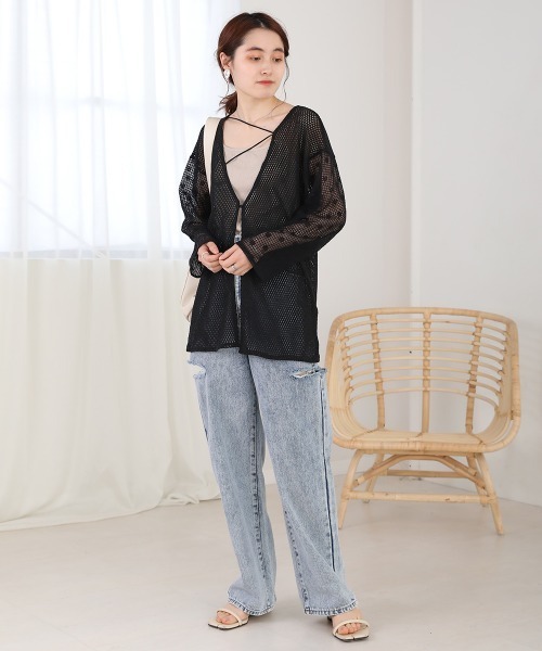 Bab(バブ)の「前後2WAYメッシュレースブラウス(シャツ/ブラウス・レディース・ブラック/ホワイト系その他・M)」の22枚目の写真