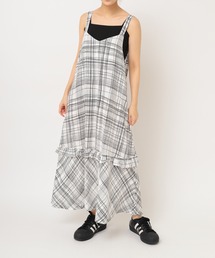 D1624 クレヨンチェックキャミワンピース