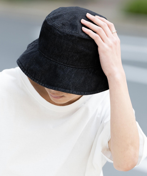 newhattan（ニューハッタン）の「NEWHATTAN ニューハッタン Bucket Hat denim デニムバケットハット（ハット・メンズ・ライトブルー/ブラック/ダークブルー/ブルー・M/L）」の7枚目の写真