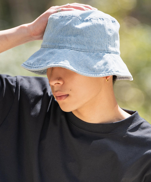 newhattan（ニューハッタン）の「NEWHATTAN ニューハッタン Bucket Hat denim デニムバケットハット（ハット・メンズ・ライトブルー/ブラック/ダークブルー/ブルー・M/L）」の9枚目の写真