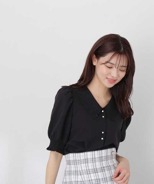 PROPORTION BODY DRESSING（プロポーションボディドレッシング）の「エンブロイダリーカラーブラウス / 1213110413（シャツ/ブラウス・レディース・ベージュ/ブラック/ホワイト系その他/ダークグレー・SMALL/MEDIUM）」の3枚目の写真