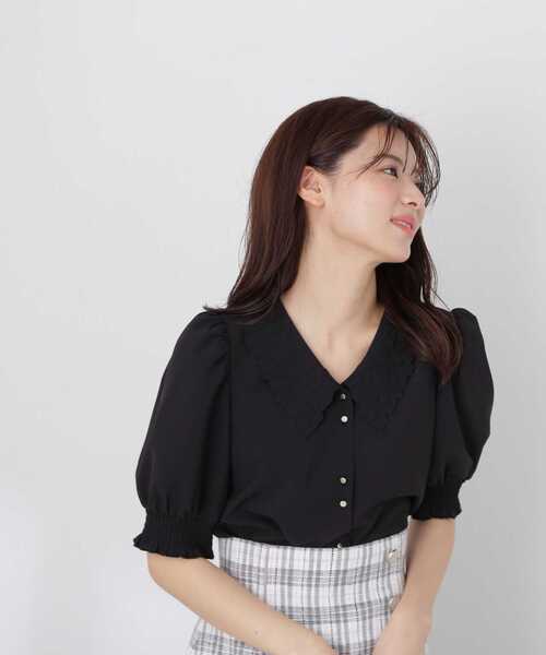 PROPORTION BODY DRESSING（プロポーションボディドレッシング）の「エンブロイダリーカラーブラウス / 1213110413（シャツ/ブラウス・レディース・ベージュ/ブラック/ホワイト系その他/ダークグレー・SMALL/MEDIUM）」の19枚目の写真