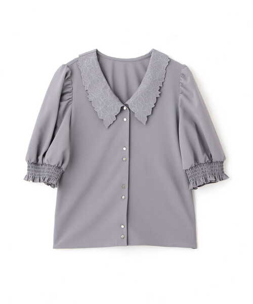 PROPORTION BODY DRESSING（プロポーションボディドレッシング）の「エンブロイダリーカラーブラウス / 1213110413（シャツ/ブラウス・レディース・ベージュ/ブラック/ホワイト系その他/ダークグレー・SMALL/MEDIUM）」の5枚目の写真