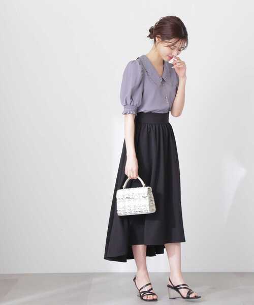 PROPORTION BODY DRESSING（プロポーションボディドレッシング）の「エンブロイダリーカラーブラウス / 1213110413（シャツ/ブラウス・レディース・ベージュ/ブラック/ホワイト系その他/ダークグレー・SMALL/MEDIUM）」の7枚目の写真