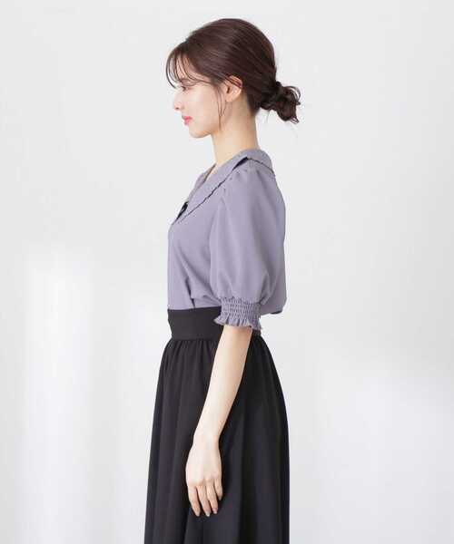 PROPORTION BODY DRESSING（プロポーションボディドレッシング）の「エンブロイダリーカラーブラウス / 1213110413（シャツ/ブラウス・レディース・ベージュ/ブラック/ホワイト系その他/ダークグレー・SMALL/MEDIUM）」の12枚目の写真