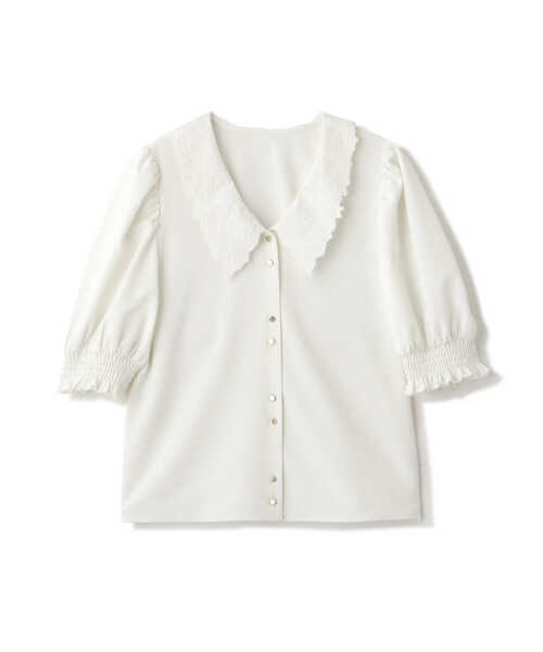 PROPORTION BODY DRESSING（プロポーションボディドレッシング）の「エンブロイダリーカラーブラウス / 1213110413（シャツ/ブラウス・レディース・ベージュ/ブラック/ホワイト系その他/ダークグレー・SMALL/MEDIUM）」の20枚目の写真