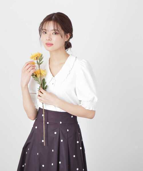 PROPORTION BODY DRESSING（プロポーションボディドレッシング）の「エンブロイダリーカラーブラウス / 1213110413（シャツ/ブラウス・レディース・ベージュ/ブラック/ホワイト系その他/ダークグレー・SMALL/MEDIUM）」の10枚目の写真