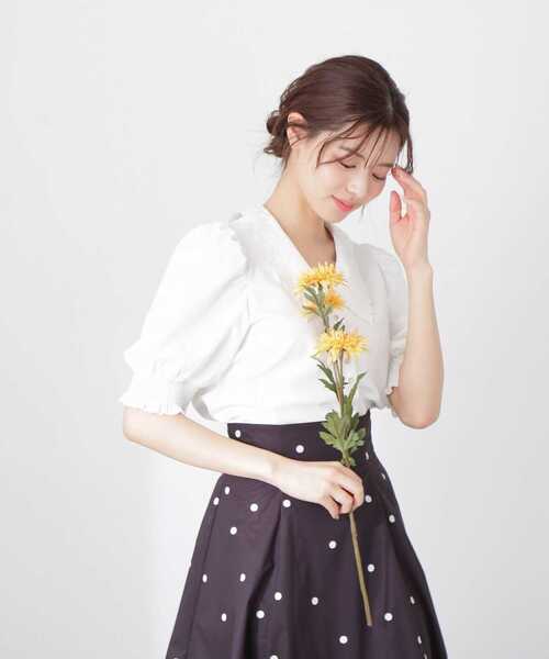 PROPORTION BODY DRESSING（プロポーションボディドレッシング）の「エンブロイダリーカラーブラウス / 1213110413（シャツ/ブラウス・レディース・ベージュ/ブラック/ホワイト系その他/ダークグレー・SMALL/MEDIUM）」の18枚目の写真