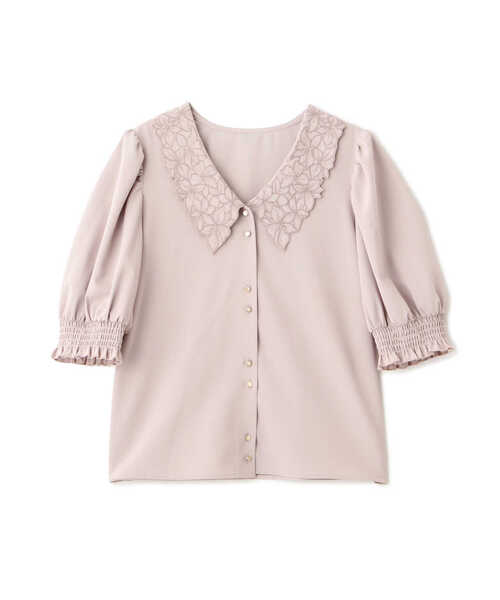 PROPORTION BODY DRESSING（プロポーションボディドレッシング）の「エンブロイダリーカラーブラウス / 1213110413（シャツ/ブラウス・レディース・ベージュ/ブラック/ホワイト系その他/ダークグレー・SMALL/MEDIUM）」の16枚目の写真