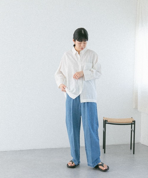 FORK&SPOON フォークアンドスプーン　綿麻デニムパンツ　1サイズ FORK&SPOON（フォークアンドスプーン）の「FORK&SPOON 綿麻