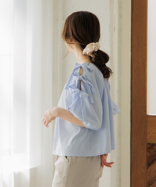 flower（フラワー）の「リボンスリーブブラウス（シャツ/ブラウス・レディース・ブラック/ブルー・FREE）」の15枚目の写真